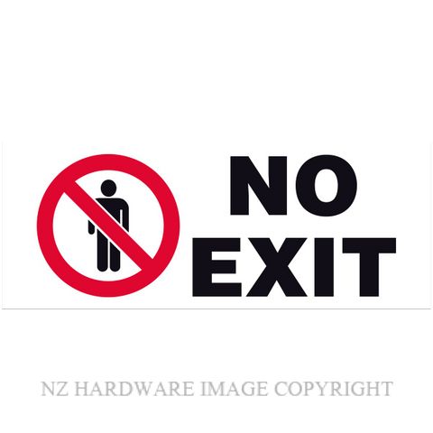 MARKIT GRAPHICS BS808 NO EXIT SIGN 330X130MM BLACK/RED ON WHITE