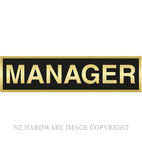 MARKIT GRAPHICS DLS260 MANAGER SIGN SA GOLD ON BLACK