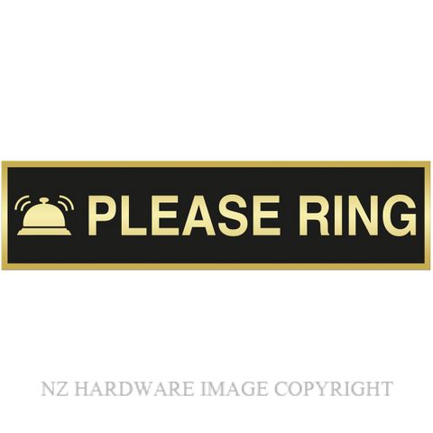MARKIT GRAPHICS DLS262 PLEASE RING SIGN SA GOLD ON BLACK