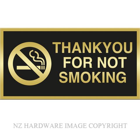 MARKIT GRAPHICS DLS266 THANK YOU FOR NOT SMOKING SA GOLD ON BLACK