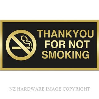 MARKIT GRAPHICS DLS266 THANK YOU FOR NOT SMOKING SA GOLD ON BLACK