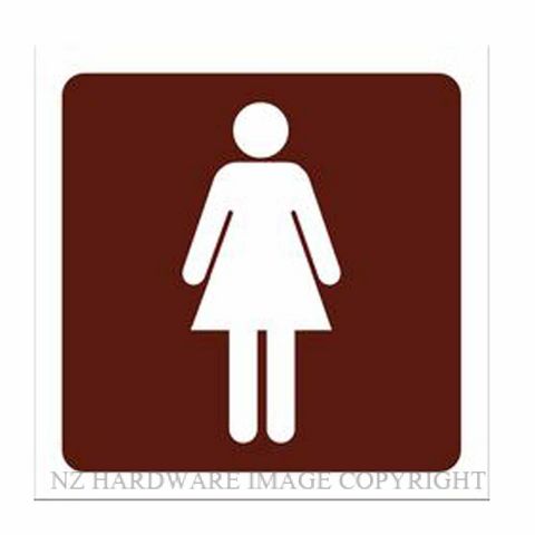 MARKIT GRAPHICS INT102 FEMALE SYMBOL 130X130MM WHITE ON BROWN