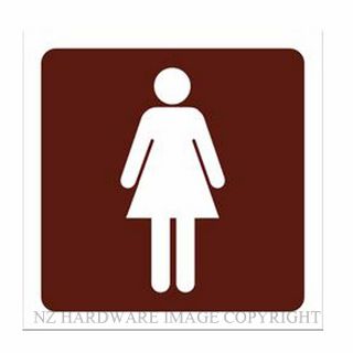MARKIT GRAPHICS INT102 FEMALE SYMBOL 130X130MM WHITE ON BROWN
