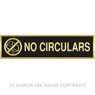 MARKIT GRAPHICS DLS270 NO CIRCULARS SIGN SA GOLD ON BLACK