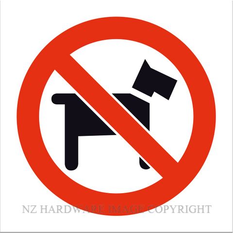 MARKIT GRAPHICS INT202 NO DOGS SYMBOL 130X130MM BLACK/RED ON WHITE
