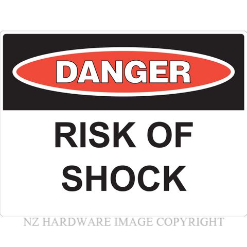 MARKIT GRAPHICS PVCI1211 DANGER RISK OF SHOCK SIGN 400X300MM
