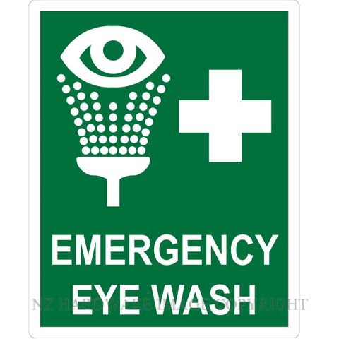 MARKIT GRAPHICS PVCI1230 EYE WASH 240X300MM WHITE ON GREEN