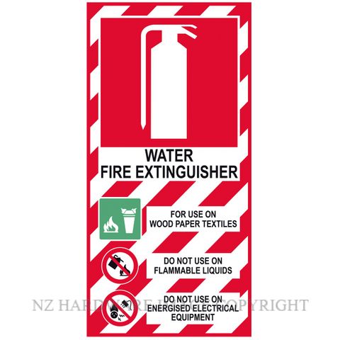 MARKIT GRAPHICS PVCI1239 FIRE EXT WATER SIGN 200X400MM
