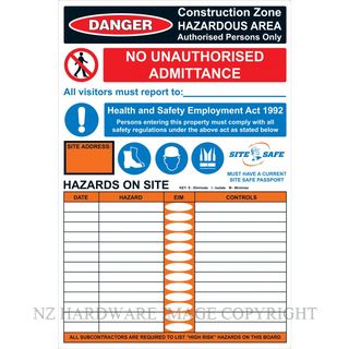 MARKIT GRAPHICS PVCI1246 SITE SAFE 2 600X900MM