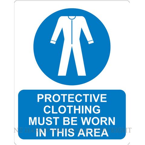 MARKIT GRAPHICS PVCI1260 PROTECTIVE CLOTHING 240X300MM WH ON BLUE