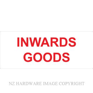 MARKIT GRAPHICS PVCI1242 INWARDS GOODS 600X240MM RED ON WHITE