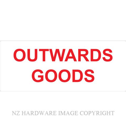 MARKIT GRAPHICS PVCI1243 OUTWARDS GOODS 600X240MM RED ON WHITE