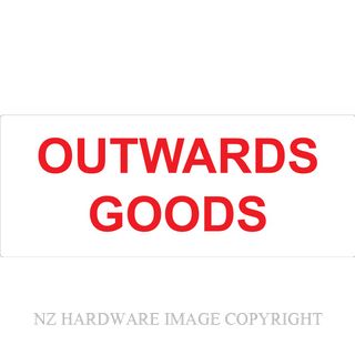 MARKIT GRAPHICS PVCI1243 OUTWARDS GOODS 600X240MM RED ON WHITE