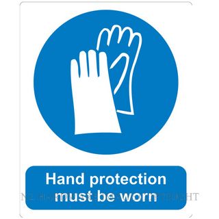 MARKIT GRAPHICS PVCI1263 HAND PROTECTION 240X300MM WHITE ON BLUE