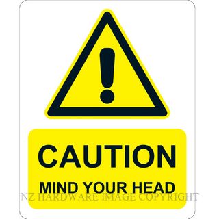 MARKIT GRAPHICS PVCI1281 MIND YOUR HEAD 240X300MM BLK ON YELLOW