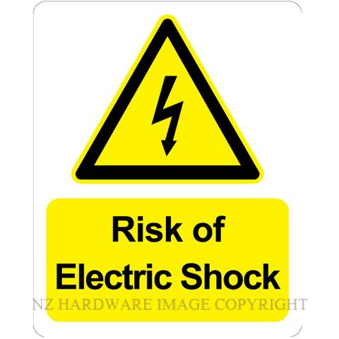MARKIT GRAPHICS PVCI1276 RISK OF SHOCK 240X300MM BLACK ON YELLOW