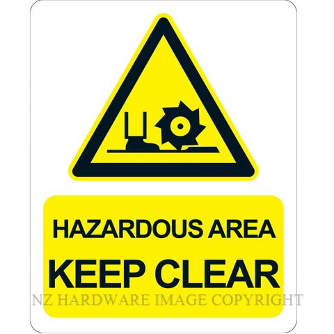 MARKIT GRAPHICS PVCI1277 HAZARDOUS AREA 240X300MM BLACK ON YELLOW