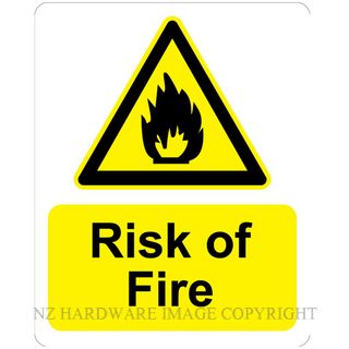 MARKIT GRAPHICS PVCI1294 FIRE RISK 240X300MM BLK ON YELLOW