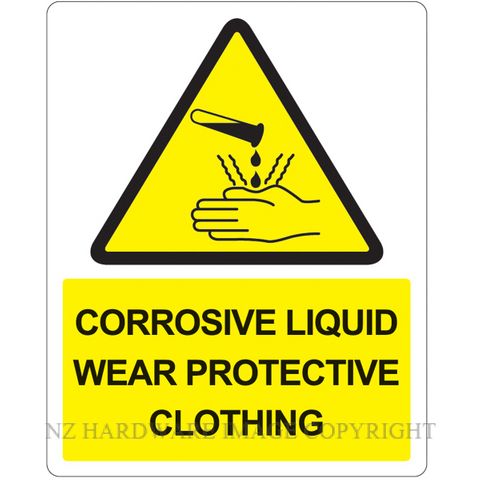 MARKIT GRAPHICS PVCI1308 CORROSIVE LIQUID 240X300MM BLK ON YELLOW