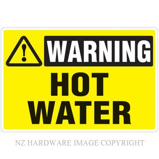 MARKIT GRAPHICS PVCI1309 HOT WATER 300X200MM BLACK ON YELLOW