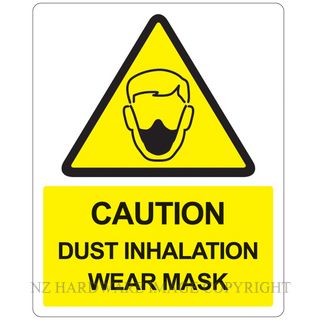 MARKIT GRAPHICS PVCI1305 DUST INHALATION 240X300MM BLACK ON YELLOW