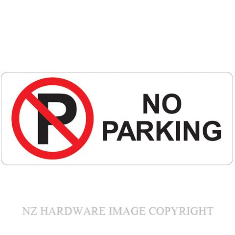 MARKIT GRAPHICS PVCI904 NO PARKING 300X120MM BLACK/RED ON WHITE