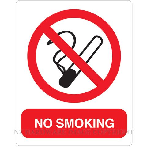 MARKIT GRAPHICS PVCI908 NO SMOKING 240X300MM BLACK/RED ON WHITE