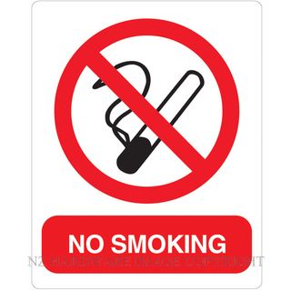 MARKIT GRAPHICS PVCI908 NO SMOKING 240X300MM BLACK/RED ON WHITE