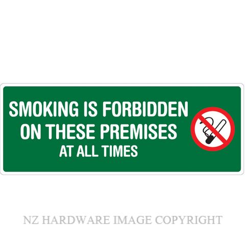 MARKIT GRAPHICS PVCI900 SMOKE FREE SIGN 400X150MM WHITE ON GREEN