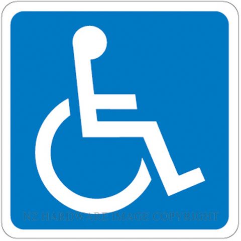 MARKIT GRAPHICS PVCI914 WHEELCHAIR SIGN 120X120MM WHITE ON BLUE