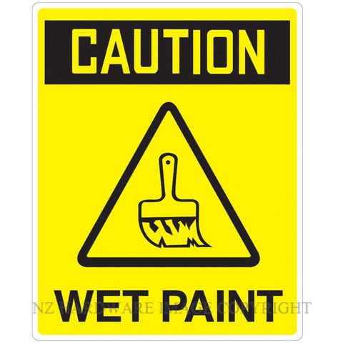 MARKIT GRAPHICS PVCI910 CAUTION WETPAINT 240X300MM BLACK ON YELLOW