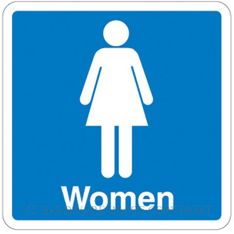 MARKIT GRAPHICS PVCI911 WOMEN SIGN 120X120MM WHITE ON BLUE