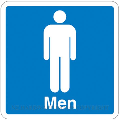 MARKIT GRAPHICS PVCI912 MEN SIGN 120X120MM WHITE ON BLUE