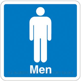 MARKIT GRAPHICS PVCI912 MEN SIGN 120X120MM WHITE ON BLUE