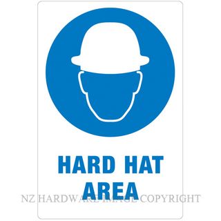 MARKIT GRAPHICS PVCI928 HARD HAT AREA SIGN 200X300MM BLUE/WHITE