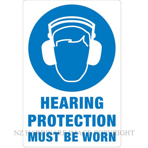 MARKIT GRAPHICS PVCI929 HEARING PROTECTION 200X300MM BLUE/WHITE