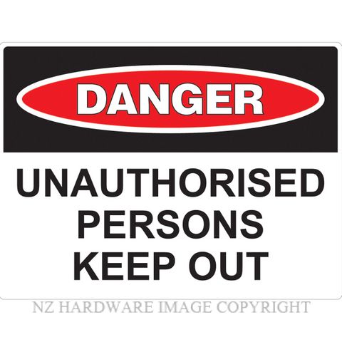 MARKIT GRAPHICS PVCI919 UNATHORISED PERSONS SIGN 400X300MM