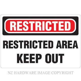 MARKIT GRAPHICS PVCI920 RESTRICTED AREA SIGN 400X300MM