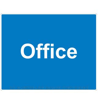 MARKIT GRAPHICS PVCI945 OFFICE SIGN 300X240MM WHITE ON BLUE