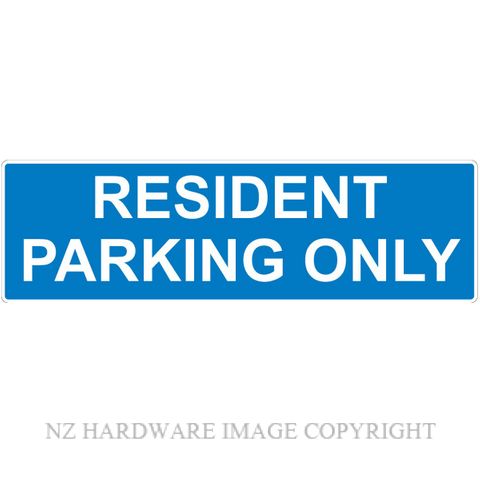 MARKIT GRAPHICS PVCI947 RESIDENT PARKING 400X120MM WHITE ON BLUE