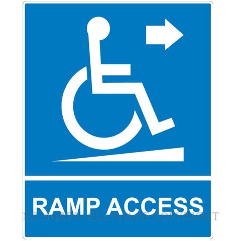 MARKIT GRAPHICS PVCI953 RAMP ACCESS 240X300MM WHITE ON BLUE