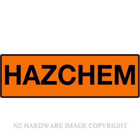 MARKIT GRAPHICS PVCI990 HAZCHEM 480X150MM BLACK ON ORANGE