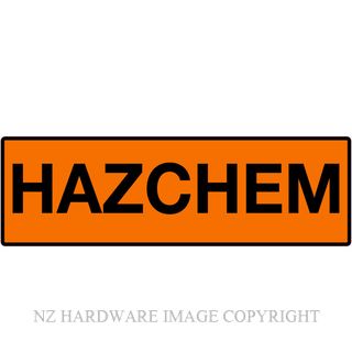 MARKIT GRAPHICS PVCI990 HAZCHEM 480X150MM BLACK ON ORANGE