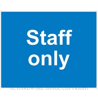 MARKIT GRAPHICS PVCI948 STAFF ONLY 300X240MM WHITE ON BLUE