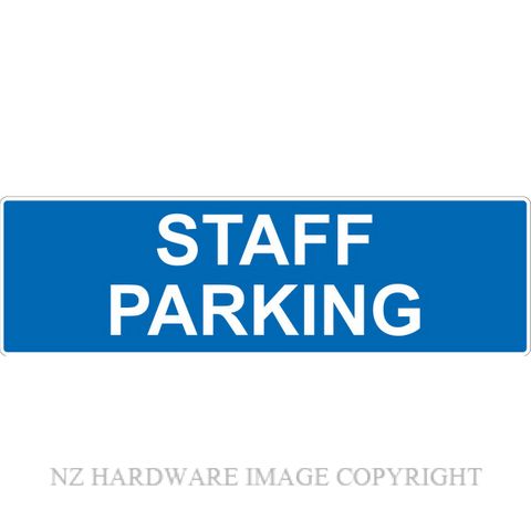 MARKIT GRAPHICS PVCI949 STAFF PARKING 400X120MM WHITE ON BLUE