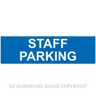 MARKIT GRAPHICS PVCI949 STAFF PARKING 400X120MM WHITE ON BLUE