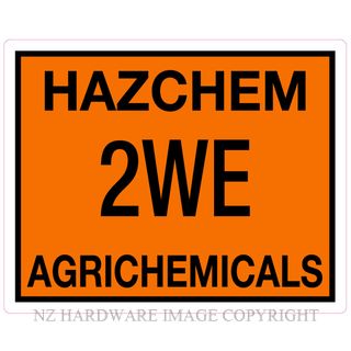 MARKIT GRAPHICS PVCI995 HAZCHEM AGRI 2WE 300X240MM BLACK ON ORANGE