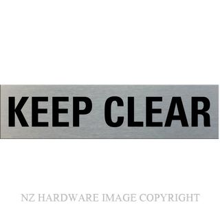 MARKIT GRAPHICS SSS15 KEEP CLEAR SIGN SA BLACK ON SILVER