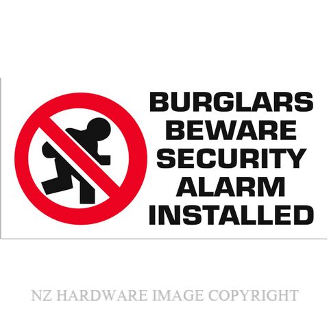 MARKIT GRAPHICS SSS301 BURGLARS BEWARE SA BLACK/RED ON SILVER