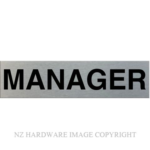 MARKIT GRAPHICS SSS22 MANAGER SIGN SA BLACK ON SILVER